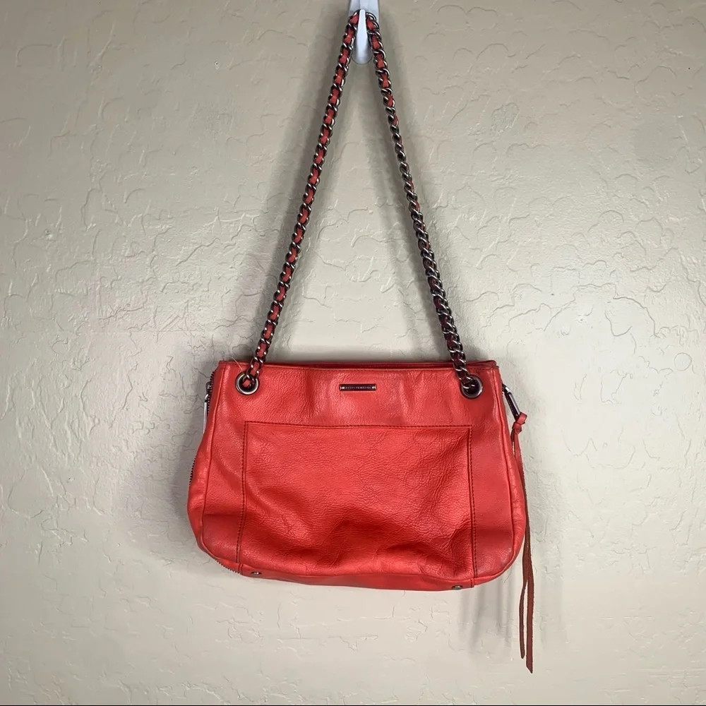 REBECCA MINKOFF Swing Leather Chain-Link Shoulder Bag